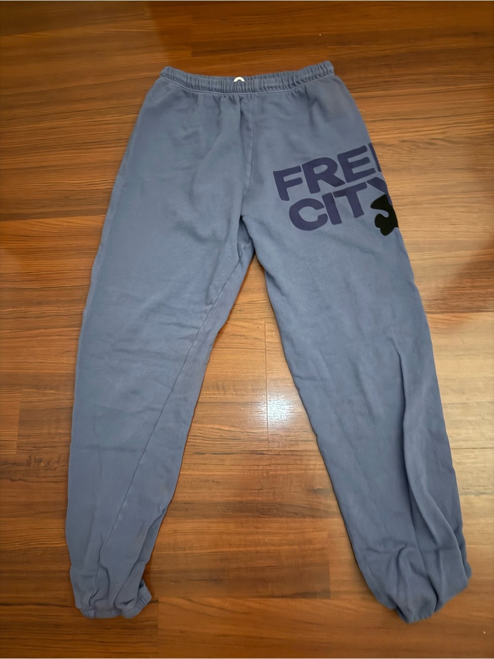 freecity Slate Blue Track Joggers with Logo